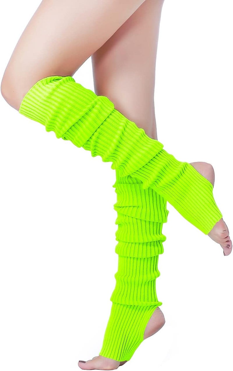 v28 Long Leg Warmer, Women’s Men 80s Party Ribbed Knit Dance Sports - Image 1